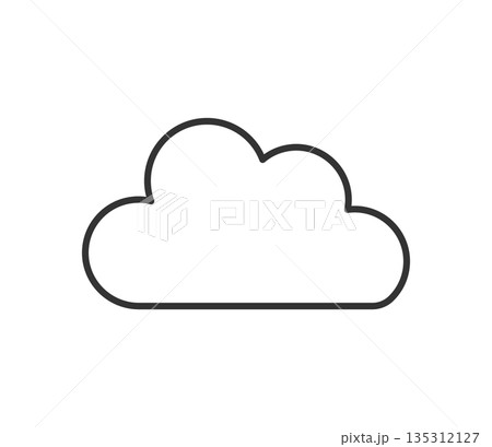 シンプルな雲のアイコンイラスト　ベクター 135312127