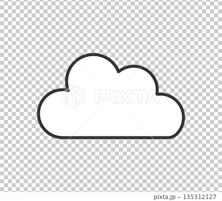 シンプルな雲のアイコンイラスト　ベクター 135312127