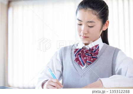 塾で勉強する女子中学生 塾で勉強する女子中学生 135312288