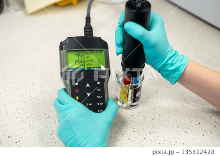Calibration of portable conductivity meter for accurate water measurements. 135312428
