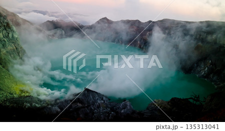 Beautiful view of Mount Ijen crater, Banyuwangi, East Java, Indonesia 135313041