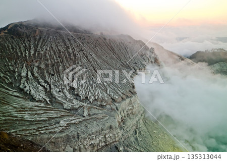 Beautiful view of Mount Ijen crater, Banyuwangi, East Java, Indonesia 135313044