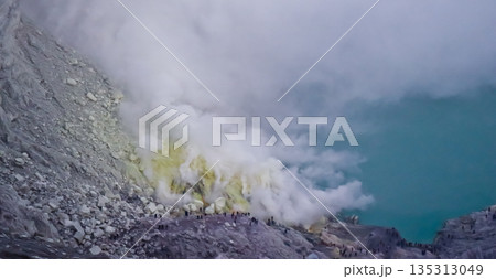 Beautiful view of Mount Ijen crater, Banyuwangi, East Java, Indonesia 135313049