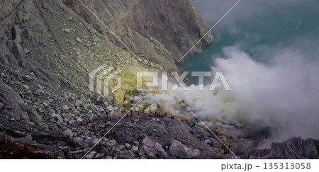 Beautiful view of Mount Ijen crater, Banyuwangi, East Java, Indonesia Beautiful view of Mount Ijen crater, Banyuwangi, East Java, Indonesia 135313058