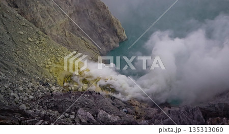 Beautiful view of Mount Ijen crater, Banyuwangi, East Java, Indonesia Beautiful view of Mount Ijen crater, Banyuwangi, East Java, Indonesia 135313060