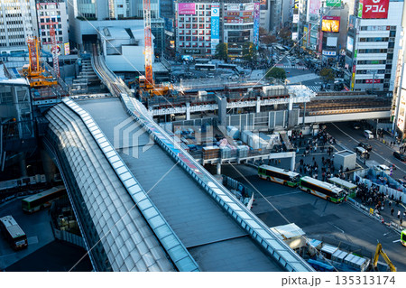 東京再開発 工事が続く渋谷駅の俯瞰 2025.11 b-1 東京再開発 工事が続く渋谷駅の俯瞰 2025.11 b-1 135313174