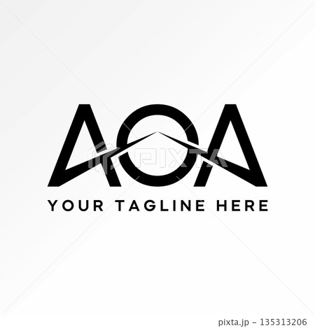 Initial AOA font on with cut fast strip element branding illusion automotive logo design graphic concept creative premium vector stock image top sell 135313206