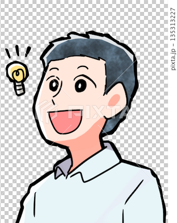 ひらめいた男性 135313227