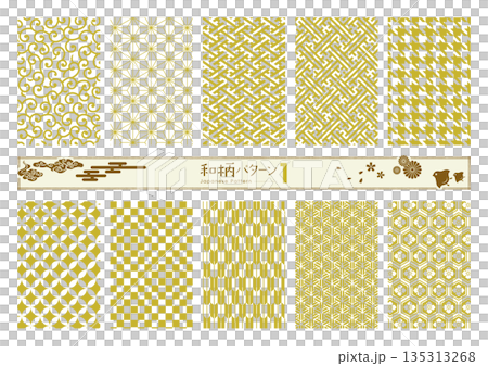 Japanese seamless pattern - 1 (gold) Japanese seamless pattern - 1 (gold) 135313268