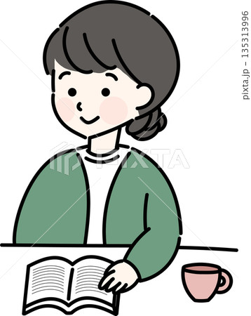 本を読む女性 135313996