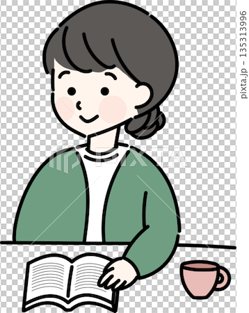 本を読む女性 135313996