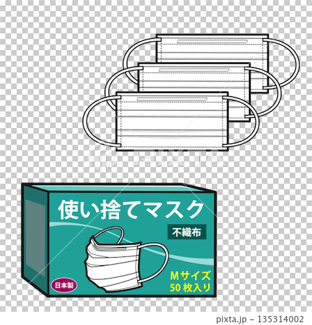 3個一次性口罩及其包裝（中） 135314002