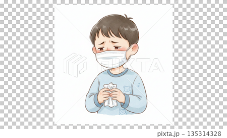 一個感冒的男孩 135314328