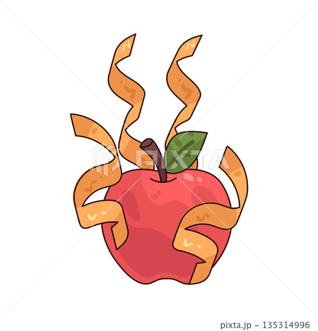 illustration of Apple with confetti illustration of Apple with confetti 135314996