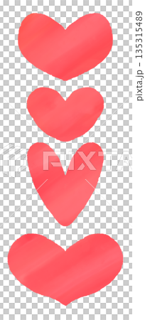 Valentine's Day hand drawn watercolor heart 135315489