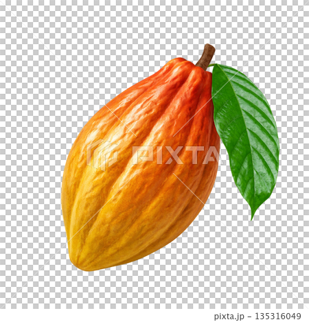 Chocolate cacao pod illustration realistic Chocolate cacao pod illustration realistic 135316049