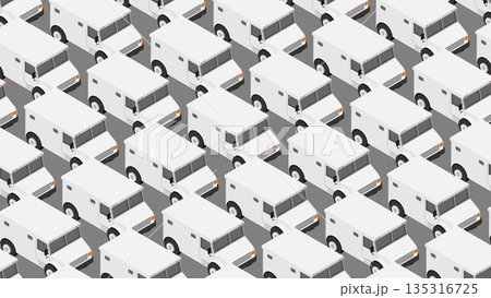Horizontal backdrop with van for bank collectors for advertising banner. Vector background top view at an angle Horizontal backdrop with van for bank collectors for advertising banner. Vector background top view at an angle 135316725