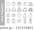 シンプルでオシャレなファッション・洋服アイコンセット 135316801