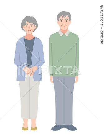 シニア夫婦シンプルキャラ シニア夫婦シンプルキャラ 135317246