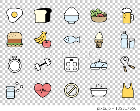 Diet icon set, color 135317656