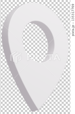 3D画像_マップピン_白 3D画像_マップピン_白 135317769
