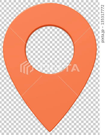 3D画像_マップピン_オレンジ 135317772