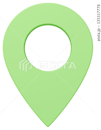 3D画像_マップピン_黄緑 135317778