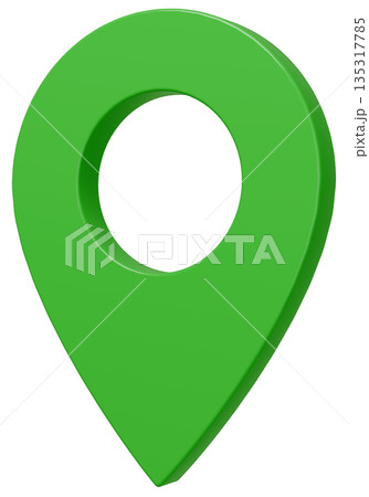 3D画像_マップピン_緑 3D画像_マップピン_緑 135317785