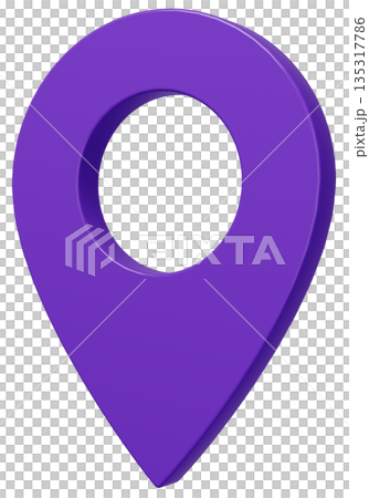 3D Image_Map Pin_Purple 135317786