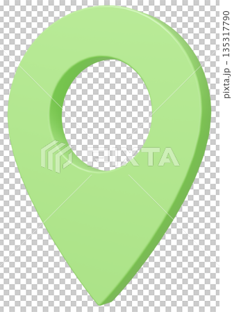 3D影像地圖圖釘黃綠色 3D影像地圖圖釘黃綠色 135317790