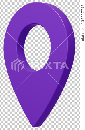 3D Image_Map Pin_Purple 135317798