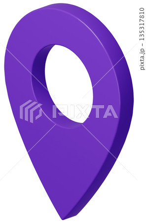 3D画像_マップピン_紫 135317810