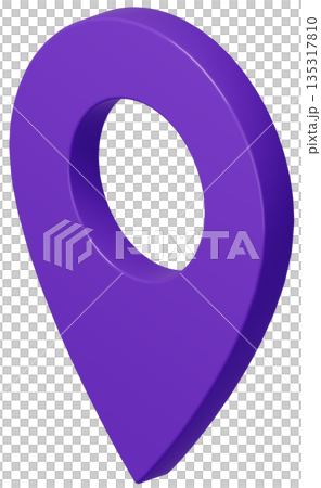 3D画像_マップピン_紫 135317810