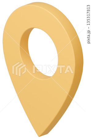 3D画像_マップピン_黄色 135317813