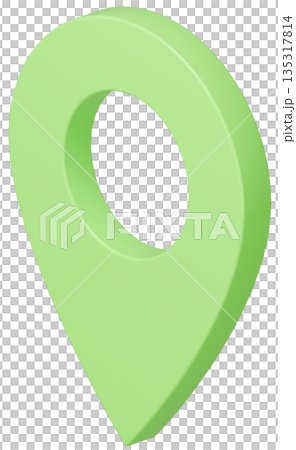 3D image map pin yellow-green 135317814