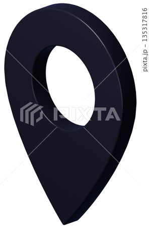3D画像_マップピン_黒 135317816
