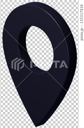 3D画像_マップピン_黒 135317816