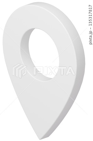 3D画像_マップピン_白 135317817