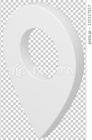 3D画像_マップピン_白 135317817