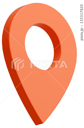 3D画像_マップピン_オレンジ 135317820
