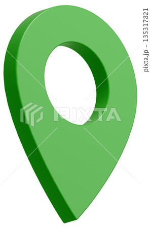 3D画像_マップピン_緑 135317821