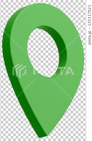 3D画像_マップピン_緑 135317821