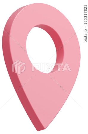 3D画像_マップピン_ピンク 135317823