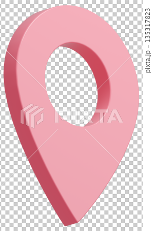 3D画像_マップピン_ピンク 135317823