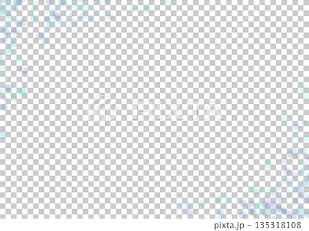 透明水彩風水滴のフレーム背景素材・青 135318108