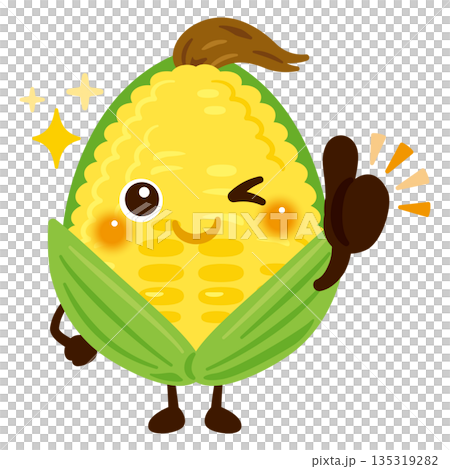 玉米人物插圖預示著好兆頭 135319282