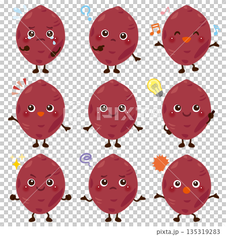 地瓜角色臉部表情套裝 135319283