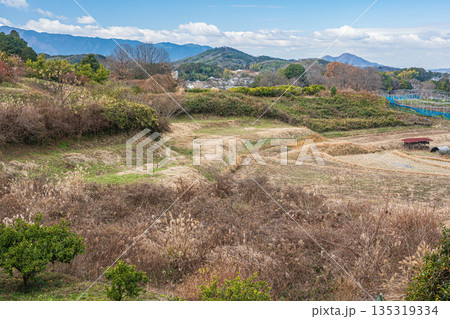 明日香村の山田風景　奈良県 135319334