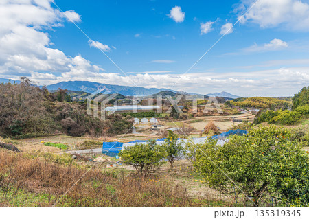 明日香村の田園風景　奈良県 135319345