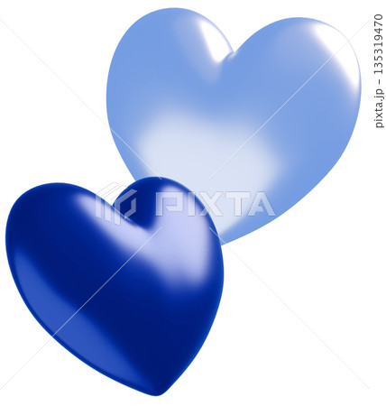 3D画像_ハート_青 3D画像_ハート_青 135319470